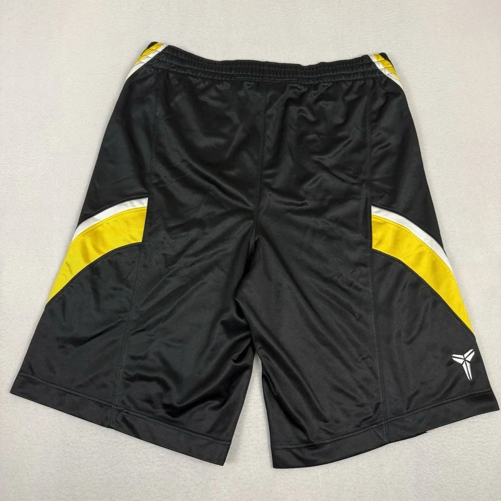 Vintage Nike Kobe Bryant Basketball Shorts Mens L Black Yellow Mamba Dri-Fit Y2K